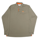 SWEATMANAGEMENT Mens Beige Long Sleeve Polo Shirt XL Crew Neck Performance