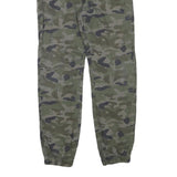 FIFTEEN Womens Cotton Blend Green Camouflage Relaxed Drawstring Trousers W25 L26