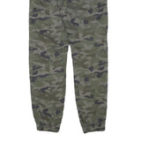 FIFTEEN Womens Cotton Blend Green Camouflage Relaxed Drawstring Trousers W25 L26