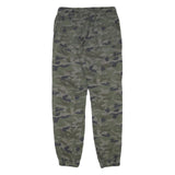 FIFTEEN Womens Cotton Blend Green Camouflage Relaxed Drawstring Trousers W25 L26