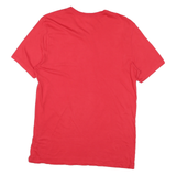 TOMMY HILFIGER Mens Red V-Neck T-Shirt L Cotton Blend Classic Fit Logo