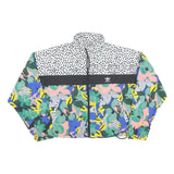 ADIDAS Womens Colourblock Floral Print Nylon Track Jacket UK 18 Zip Casual