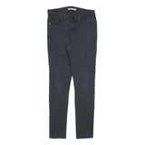 LEVI'S 711 Womens Jeans Black Slim Skinny Denim Medium W29 L30 Zip Closure