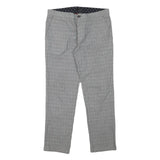 TED BAKER Womens Cotton Blend Grey Slim Straight Trousers W32 L26 Smart Casual