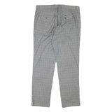 TED BAKER Womens Cotton Blend Grey Slim Straight Trousers W32 L26 Smart Casual