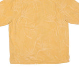 Mens Yellow Cotton Blend Hawaiian Shirt M Tropical Botanical Print Casual