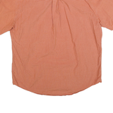 TOMMY HILFIGER Mens Orange Check Shirt XL Cotton Blend Casual Short Sleeve