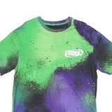 Mens Green & Purple Graphic T-Shirt L Short Sleeve Crew Neck Chaotic System
