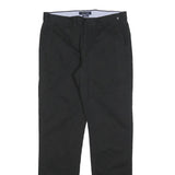 TOMMY HILFIGER Mens Cotton Blend Black Slim Straight Trousers W30 L32 Classic