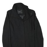 ZARA BASIC Womens Black Wool Blend Jacket M Button Closure Elegant Classic