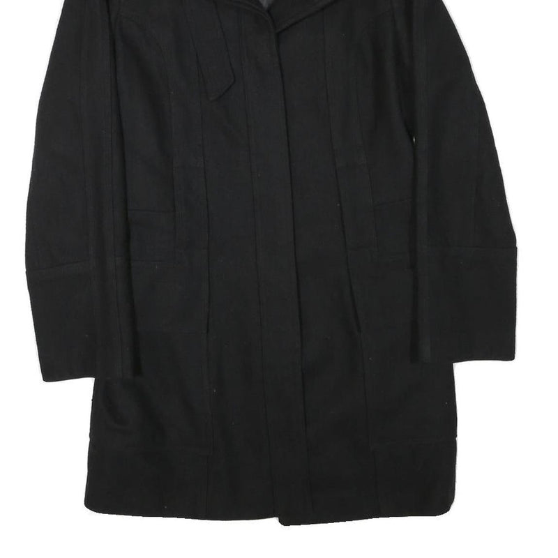 ZARA BASIC Womens Black Wool Blend Jacket M Button Closure Elegant Classic