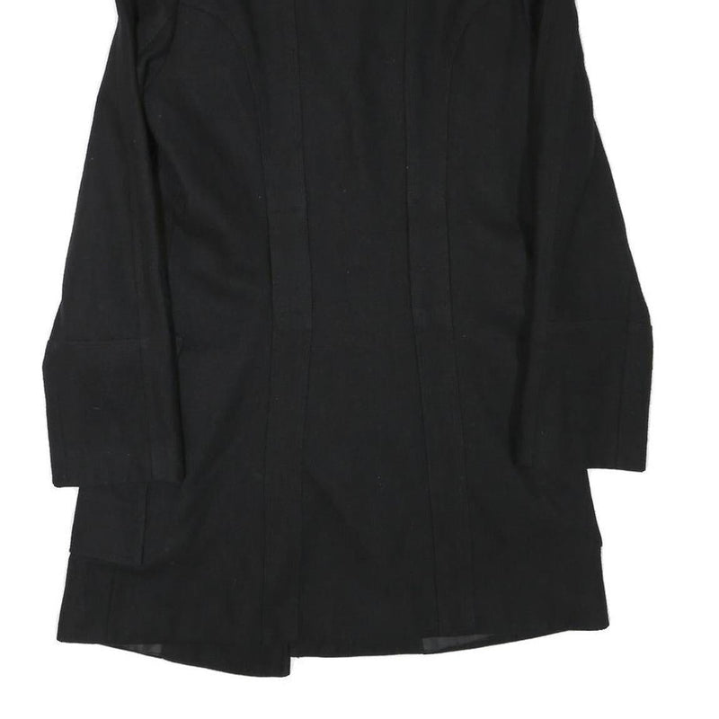 ZARA BASIC Womens Black Wool Blend Jacket M Button Closure Elegant Classic