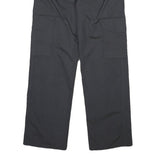 Mens Cotton Blend Black Regular Fit Cargo Trousers W30 L30 Button Closure