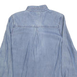 COLLINE Womens Blue Denim Shirt Long Sleeve Collared S Casual Button Front