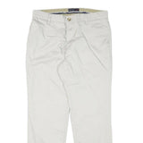 DOCKERS Mens Cotton Blend Beige Regular Fit Straight Leg Trousers W30 L28 Zip