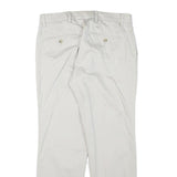 DOCKERS Mens Cotton Blend Beige Regular Fit Straight Leg Trousers W30 L28 Zip