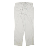 DOCKERS Mens Cotton Blend Beige Regular Fit Straight Leg Trousers W30 L28 Zip