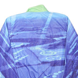 HARDCORE Mens Blue & Green Jacket M Polyester Blend Zip Retro Design Activewear