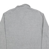 POLO RALPH LAUREN Mens Grey Cotton Blend Plain Half Zip Jumper L Casual Knitwear