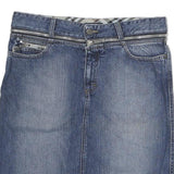 BURBERRY Womens Blue Denim Mini Cotton Skirt UK 8 Zip Pockets Casual