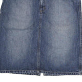 BURBERRY Womens Blue Denim Mini Cotton Skirt UK 8 Zip Pockets Casual