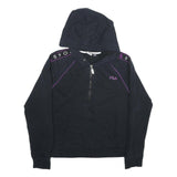 FILA Womens Black & Purple Zip Hoodie XL Sport Logo Tracksuit Sweatshirt