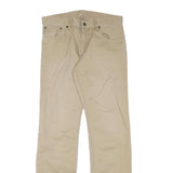POLO RALPH LAUREN Mens Regular Fit Beige Cotton Blend Trousers W32 L34 Zip