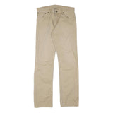 POLO RALPH LAUREN Mens Regular Fit Beige Cotton Blend Trousers W32 L34 Zip