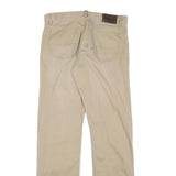 POLO RALPH LAUREN Mens Regular Fit Beige Cotton Blend Trousers W32 L34 Zip