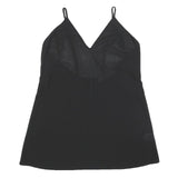 ALICE MCCALL Womens Black Sleeveless V-Neck Plain Cami Top L Slim Fit