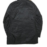 ALPHA INDUSTRIES Womens Black Nylon Flight Jacket XS Faux Fur Hood Zip