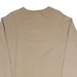 ELLESSE Womens Beige Cotton Blend Crew Neck UK 10 Sweatshirt Pullover Casual