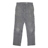 CARHARTT Mens Cotton Blend Grey Relaxed Straight Trousers W32 L32 Workwear