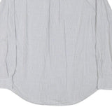 NAUTICA Mens White & Grey Check Casual Shirt L Cotton Blend Long Sleeve Button