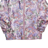 LAFAEL Womens Pink & Purple Floral Polyester Jacket XS Woven Zip Reversible