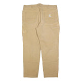 CARHARTT Mens Jeans Beige Relaxed Straight Denim W40 L32 Workwear Zip Closure