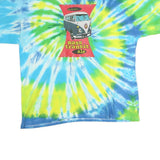 GILDAN Mens Blue & Green Tie Dye Graphic T-Shirt 2XL Short Sleeve Crew Neck
