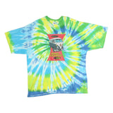 GILDAN Mens Blue & Green Tie Dye Graphic T-Shirt 2XL Short Sleeve Crew Neck