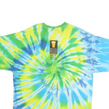 GILDAN Mens Blue & Green Tie Dye Graphic T-Shirt 2XL Short Sleeve Crew Neck