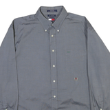 TOMMY HILFIGER Mens Blue Button-Down Shirt XL Classic Fit Cotton Long Sleeve