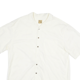 JOS A BANK Mens White XL Short Sleeve Cotton Blend Shirt Casual Relaxed Fit