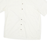 JOS A BANK Mens White XL Short Sleeve Cotton Blend Shirt Casual Relaxed Fit