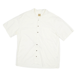 JOS A BANK Mens White XL Short Sleeve Cotton Blend Shirt Casual Relaxed Fit