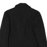 TOMMY HILFIGER Womens Black Wool Blend Double Breasted Jacket L Wool Blend Plain