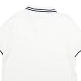 NAUTICA Mens White & Navy Cotton Short Sleeve Polo Shirt M Classic Fit