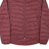 SHERPA Mens Maroon Red Jacket S Polyester Blend Quilted Zip Outdoor Lightweight