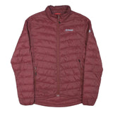 SHERPA Mens Maroon Red Jacket S Polyester Blend Quilted Zip Outdoor Lightweight