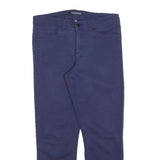 CALVIN KLEIN JEANS Womens Cotton Blend Blue Slim Slim Leg Trousers W30 L28
