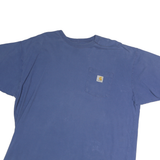CARHARTT Mens Blue XL Pocket Crew Neck Short Sleeve T-Shirt Cotton Casual
