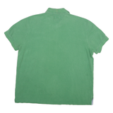 TOMMY HILFIGER Mens Green Short Sleeve Plain Polo Shirt M Cotton Classic Casual